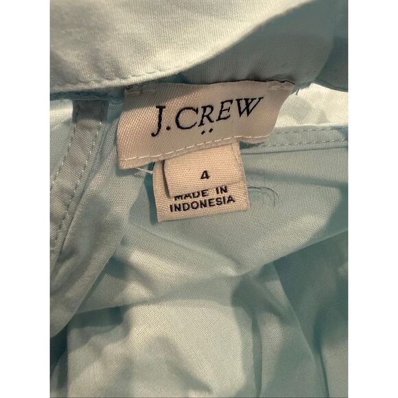 J Crew Robin Egg Blue Back Neck tie Blouse- Size 4 - Picture 4 of 6